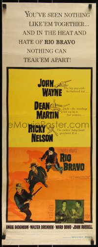 3g0644 RIO BRAVO insert 1959 John Wayne, Ricky Nelson, Dean Martin, Walter Brennan, Howard Hawks