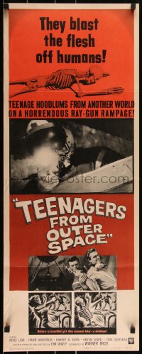 3g0649 TEENAGERS FROM OUTER SPACE insert 1959 thrill-crazed hoodlums on horrendous ray-gun rampage!