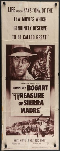 3g0651 TREASURE OF THE SIERRA MADRE insert R1953 Humphrey Bogart, Tim Holt & Walter Huston!
