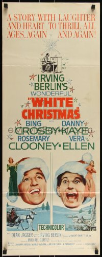 3g0657 WHITE CHRISTMAS insert R1961 Bing Crosby, Danny Kaye, Clooney, Vera-Ellen, musical classic!