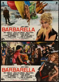 3g0198 BARBARELLA group of 3 assorted Italian pbustas 1968 different images of sexy Jane Fonda & Law!