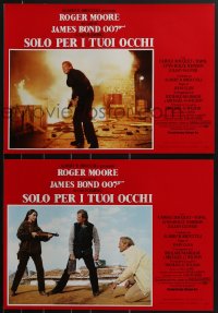 3g0208 FOR YOUR EYES ONLY set of 8 Italian 13x18 pbustas 1981 Roger Moore as Bond, Carole Bouquet!