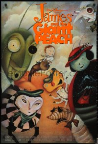 3g0821 JAMES & THE GIANT PEACH DS 1sh 1996 Walt Disney stop-motion fantasy cartoon, cool artwork!