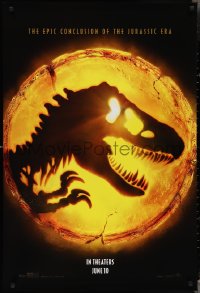 3g0828 JURASSIC WORLD DOMINION teaser DS 1sh 2022 epic conclusion of the Jurassic era, logo style!