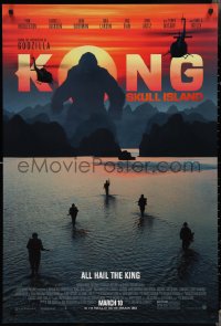 3g0834 KONG: SKULL ISLAND advance DS 1sh 2017 Samuel Jackson, Hiddleston, the huge ape and soldiers!