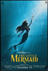 3g0844 LITTLE MERMAID advance DS 1sh R1997 Ariel swimming to the surface, Disney underwater cartoon!