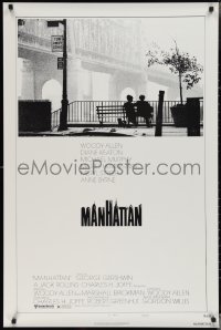 3g0858 MANHATTAN style B 1sh 1979 classic image of Woody Allen & Diane Keaton by bridge!