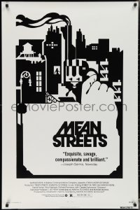3g0863 MEAN STREETS 1sh 1973 Scorsese, Robert De Niro, Keitel, alternate black & white artwork!