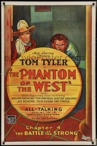 3g0886 PHANTOM OF THE WEST chapter 4 1sh 1931 Tom Tyler all-talking serial, cool art!