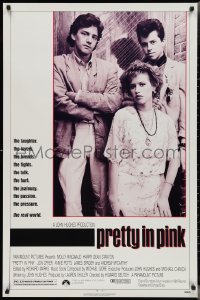 3g0895 PRETTY IN PINK 1sh 1986 great portrait of Molly Ringwald, Andrew McCarthy & Jon Cryer!