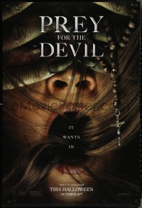 3g0896 PREY FOR THE DEVIL teaser DS 1sh 2022 Jacqueline Byers, Madsen, creepy image, it wants in!