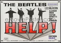 3g0388 HELP 27x38 English REPRO poster 1970s The Beatles, John, Paul, George & Ringo, rock & roll classic!