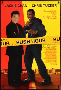3g0918 RUSH HOUR 1sh 1998 cool image of unlikely duo Jackie Chan & Chris Tucker!
