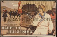 3g0171 PILGRIM'S CAPTAIN Russian 22x34 1986 from Jules Verne novel, Vasiljev artwork!