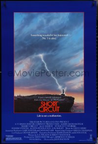 3g0930 SHORT CIRCUIT 1sh 1986 cool artwork of Johnny Five being struck by lightning by John Alvin!