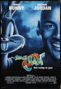 3g0939 SPACE JAM int'l 1sh 1996 cool dark image of Michael Jordan & Bugs Bunny in outer space!