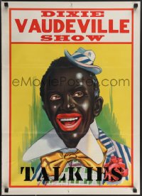 3g0489 DIXIE VAUDEVILLE SHOW TALKIES 20x28 special poster 1920s art of minstrel in blackface, rare!