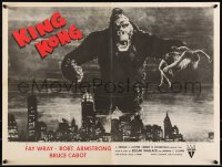 3g0499 KING KONG 19x25 special poster R1952 best image of ape w/Fay Wray over New York skyline!