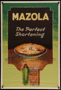 3g0404 MAZOLA 28x41 advertising poster 1935 it makes the perfect shortening for pie crust!