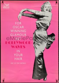 3g0407 WELLA 28x39 advertising poster 1970s Hollywood Waves promo featuring sexy Marilyn Monroe!