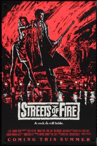 3g0959 STREETS OF FIRE advance 1sh 1984 Walter Hill, Riehm pink dayglo art, a rock & roll fable!