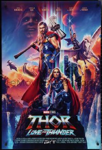 3g0975 THOR: LOVE & THUNDER advance DS 1sh 2022 Chris Hemsworth in the title role, Portman and cast!