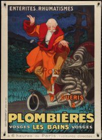 3g0421 PLOMBIERES LES BAINS 31x42 French travel poster 1931 Jean D'ylen art, ultra rare!