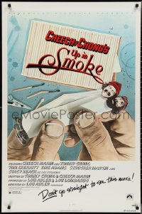 3g0997 UP IN SMOKE recalled 1sh 1978 Cheech & Chong marijuana drug classic, original tagline!