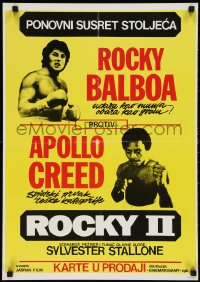 3g0119 ROCKY II Yugoslavian 19x27 1979 Sylvester Stallone & Carl Weathers fight, boxing sequel!