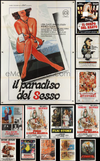 3h0102 LOT OF 14 FOLDED ITALIAN TWO-PANELS 1960s-1980s great images from a variety of movies!