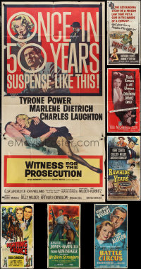 3h0125 LOT OF 7 FOLDED THREE-SHEETS 1940s-1950s great images from a variety of different movies!