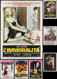 3h0109 LOT OF 7 FOLDED ITALIAN TWO-PANELS 1970s-1980s great images from a variety of movies!