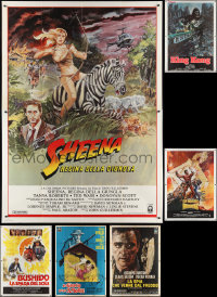 3h0110 LOT OF 6 FOLDED ITALIAN TWO-PANELS 1970s-1980s a variety of different movie images!