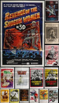 3h0199 LOT OF 18 FOLDED KUNG FU ONE-SHEETS 1970s-1980s great images from martial arts movies!