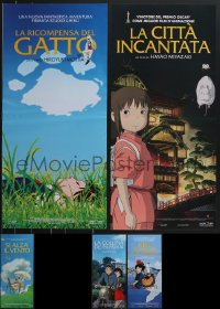 3h0605 LOT OF 5 UNFOLDED STUDIO GHIBLI ITALIAN LOCANDINAS 2000s-2010s Spirited Away, Miyazaki!
