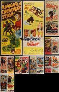 3h0587 LOT OF 15 FORMERLY FOLDED COWBOY WESTERN INSERTS 1940s-1960s a variety of movie images!