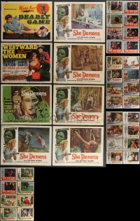 3h0234 LOT OF 42 1950S LOBBY CARDS 1950s complete & incomplete sets from several different movies!