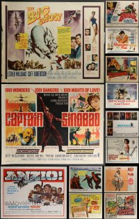 3h0667 LOT OF 15 MOSTLY FORMERLY FOLDED 1960S HALF-SHEETS 1960s a variety of cool movie images!