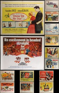 3h0668 LOT OF 14 MOSTLY UNFOLDED 1960S HALF-SHEETS 1960s a variety of cool movie images!