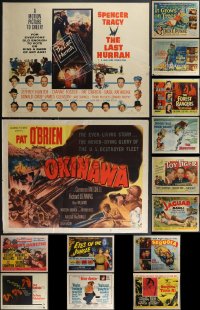 3h0669 LOT OF 14 MOSTLY UNFOLDED 1950S HALF-SHEETS 1950s a variety of cool movie images!