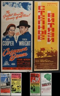 3h0606 LOT OF 8 MOSTLY FORMERLY FOLDED NON-US POSTERS 1940s-1950s a variety of cool movie images!