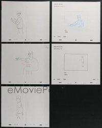 3h0384 LOT OF 5 HANK HILL KING OF THE HILL PENCIL DRAWINGS 2000s actually used when making the show!