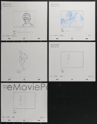 3h0383 LOT OF 5 PEGGY HILL KING OF THE HILL PENCIL DRAWINGS 2000s actually used when making the show!