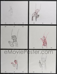 3h0377 LOT OF 6 MARGE SIMPSON SIMPSONS PENCIL DRAWINGS 2000s actually used when making the show!