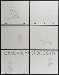 3h0379 LOT OF 6 BART SIMPSON SIMPSONS PENCIL DRAWINGS 2000s actually used when making the show!