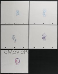 3h0381 LOT OF 5 LISA SIMPSON SIMPSONS PENCIL DRAWINGS 2000s actually used when making the show!
