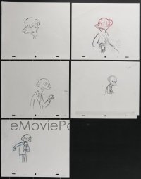 3h0380 LOT OF 5 MR. BURNS SIMPSONS PENCIL DRAWINGS 2000s actually used when making the show!