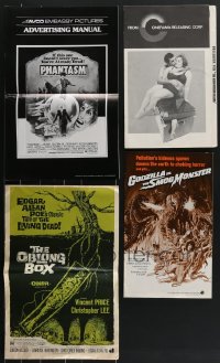 3h0376 LOT OF 4 UNCUT HORROR/SCI-FI PRESSBOOKS 1970s advertising images for several scary movies!