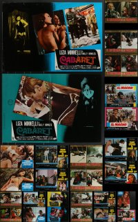 3h0646 LOT OF 37 MOSTLY FORMERLY FOLDED ITALIAN 19X27 PHOTOBUSTAS 1970s a variety of movie scenes!