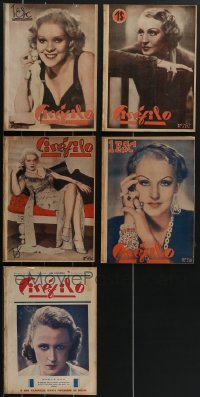 3h0317 LOT OF 5 CINEFILO PORTUGUESE MOVIE MAGAZINES 1930s great images & information!